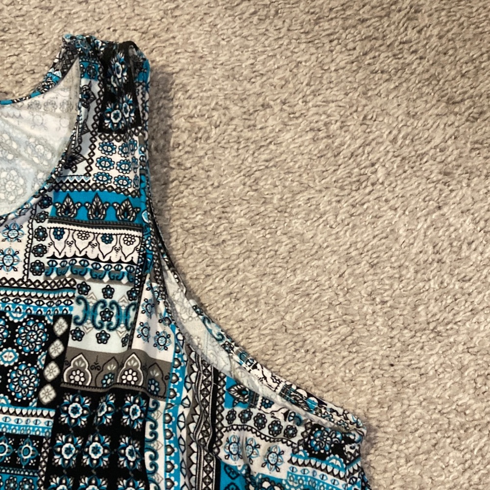 Bobbie Brooks Geometric Dress in Blue and Black - Picture 5 of 7